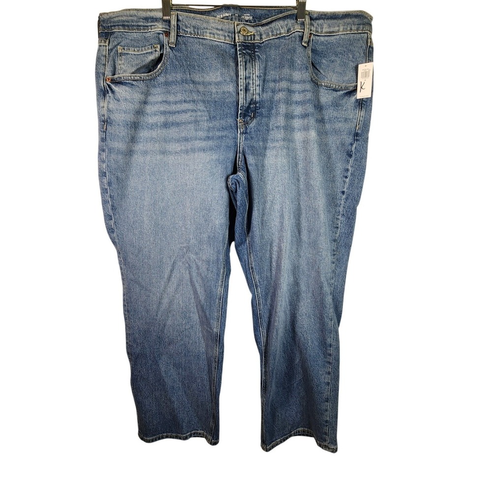 Old Navy NWT Womens 20 Jeans Blue Mid Rise Slouchy Straight Leg Button Fly Y2K